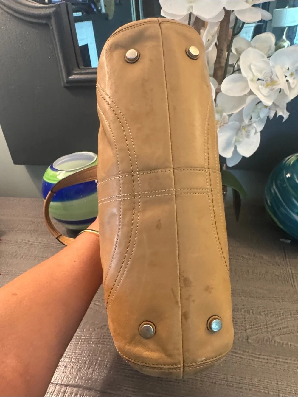 Coach Tan Leather Satchel Handbag